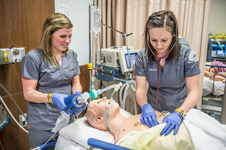 students with manikin