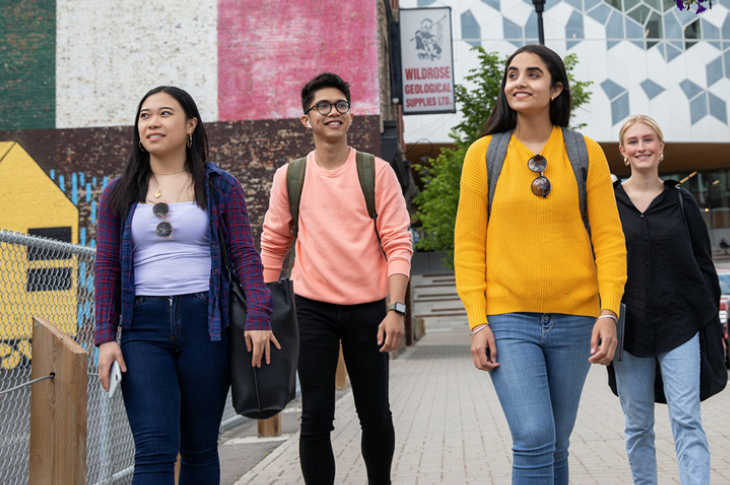 Students walking on campus