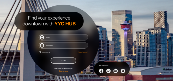 Login screen for the yychub app