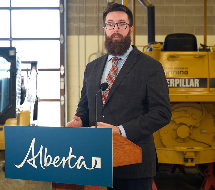 Mike Hughes speaks during the announcement