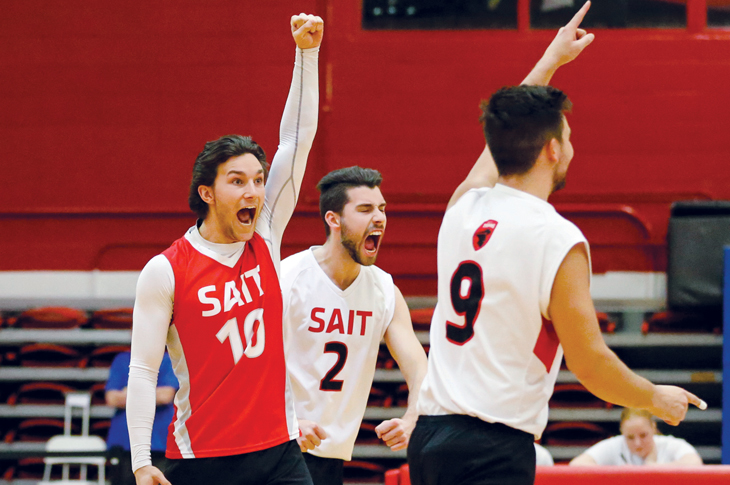 SAIT Trojan athletes celebrate