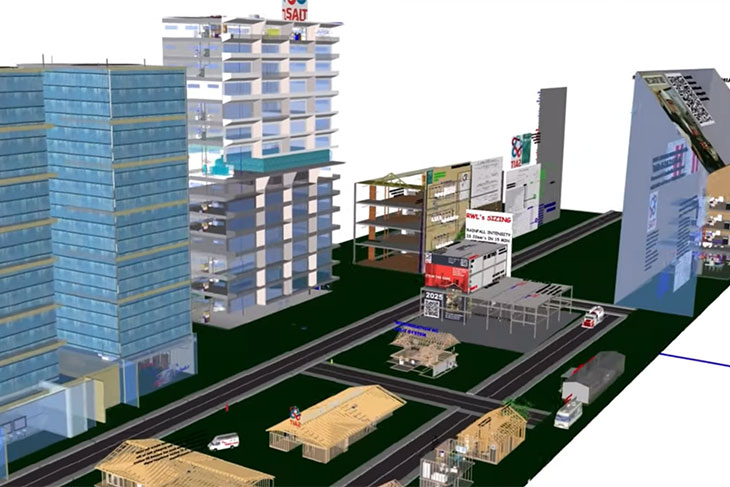 A screenshot of Bretzke’s SAIT City animation.