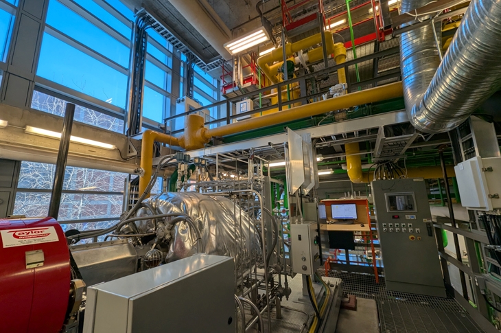 EEquipment in a scaled-down working power plant on campus.