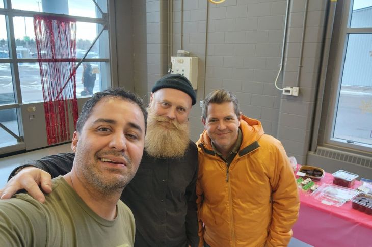 A photo of Rodrigo and two instructors, Bill Stang and Patrick Johnston