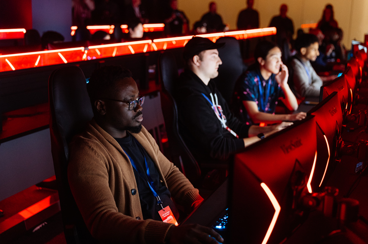 Students inside SAIT's cyber range. 