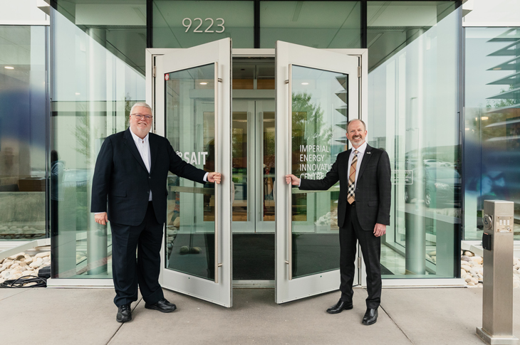 SAIT President and CEO David Ross opens the doors to the new centre.