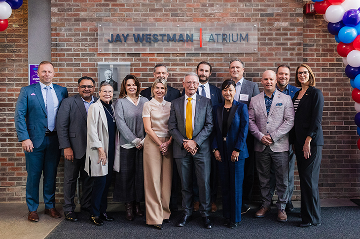 Jay Westman with members of his family and the Trueman team.