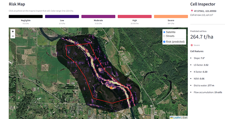 screenshot from ForeSite software showing an overhead view of a digital map