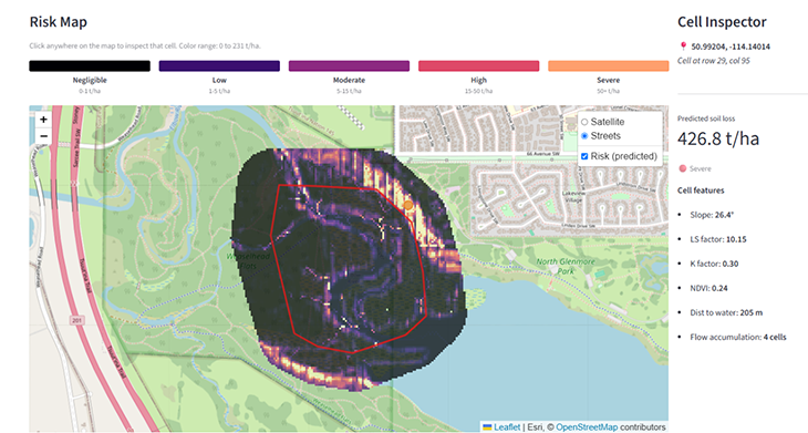 screenshot from ForeSite software showing an overhead view of a digital map