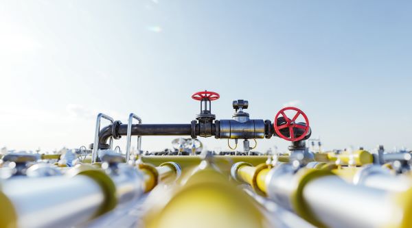 A close up image of a gas pipes