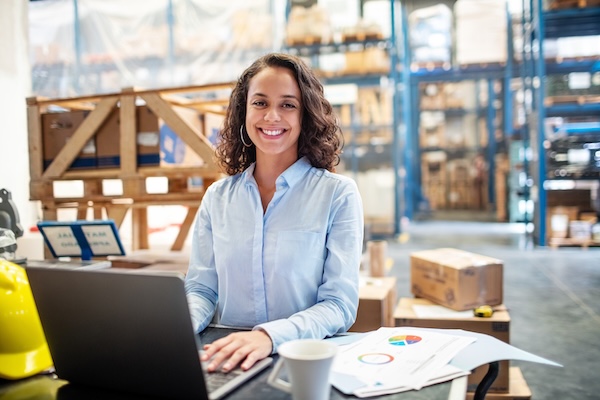 A women working on a laptop