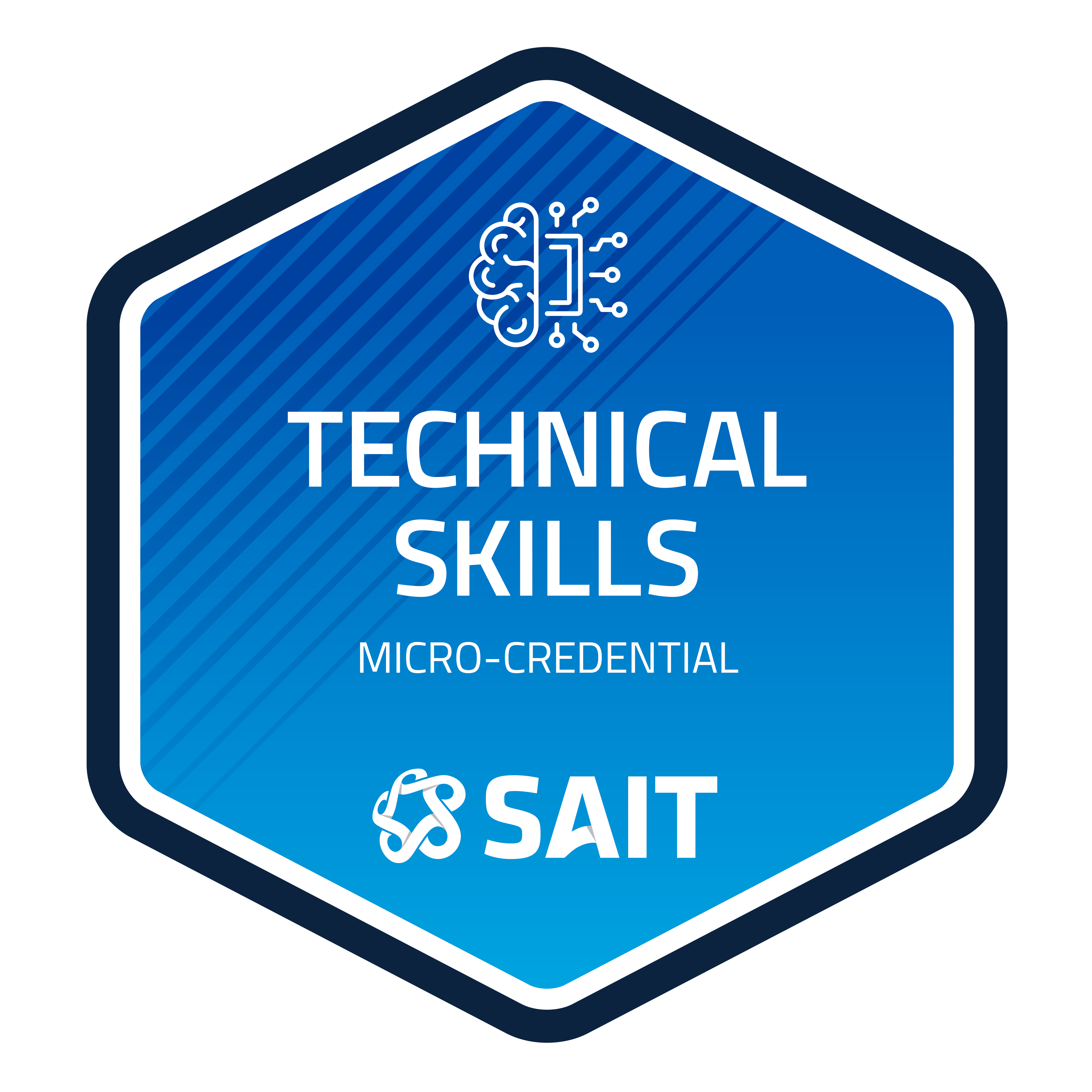 Digital badge representing a micro-credential in Technical Skills from SAIT.