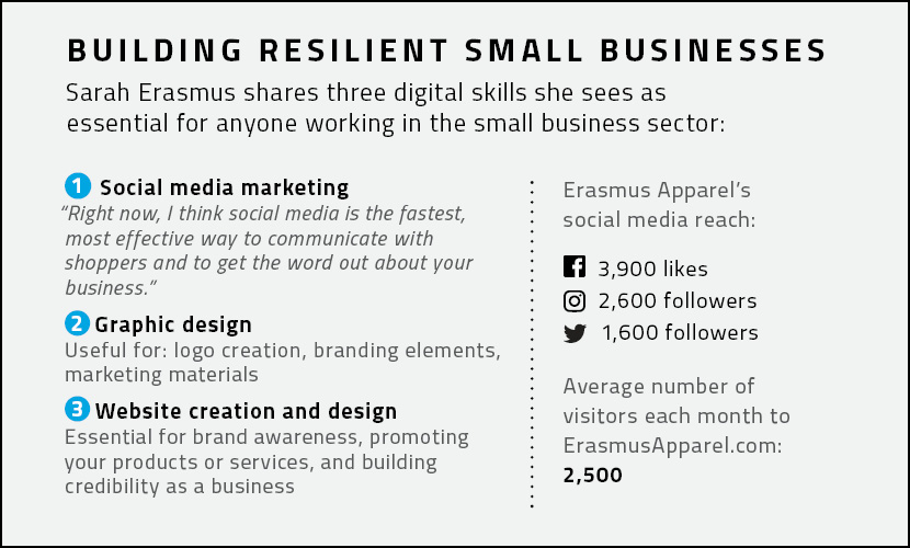 Sarah Erasmus shares three tips for building resilient small businesses. 