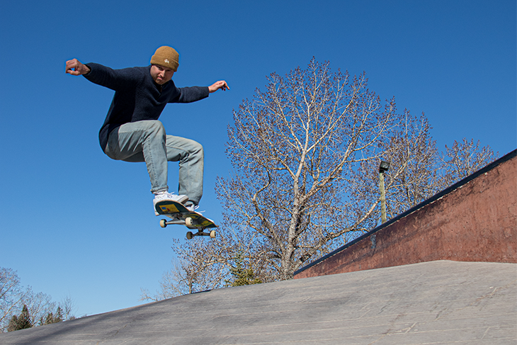 Man skateboarding on ramp