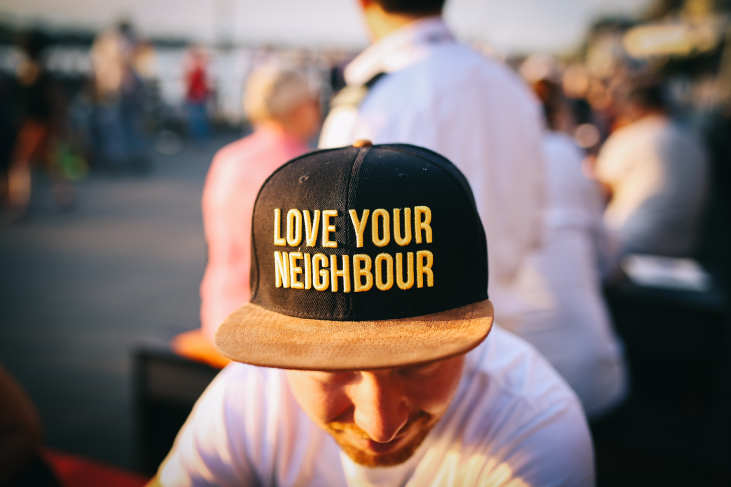 Love your neighbour hat