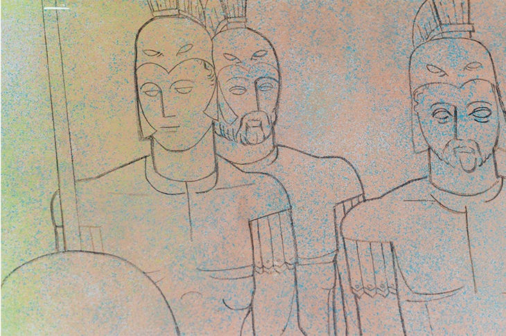 close up of detail on mural by Ted Godwin