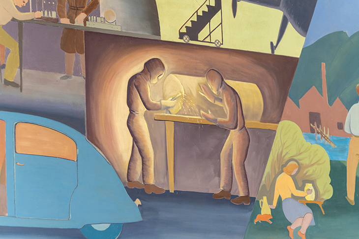 Close up of mural by Ted Browning