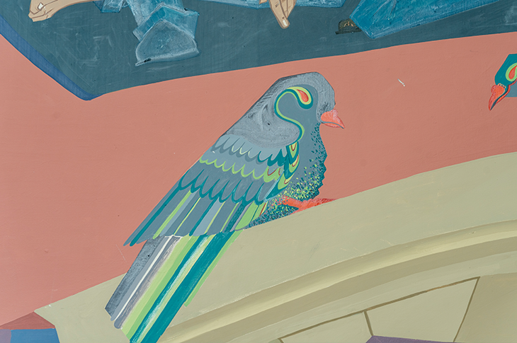 blue bird on a mural