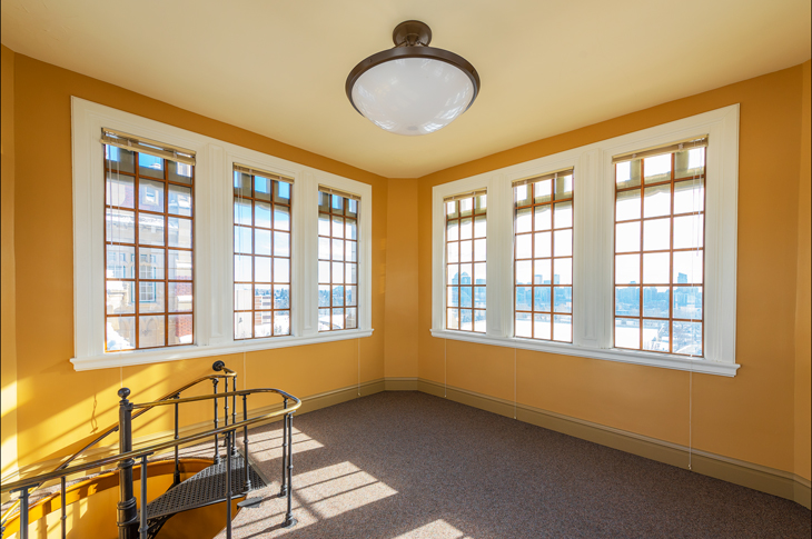 Inside tower at Heritage Hall.