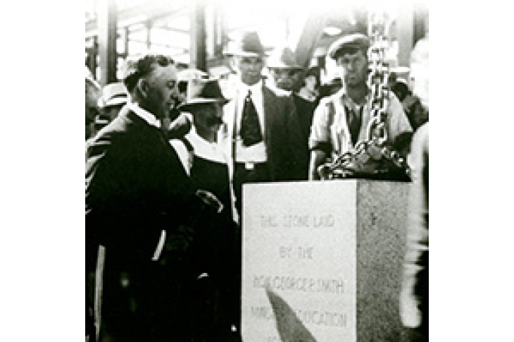 Cornerstone being laid in 1921