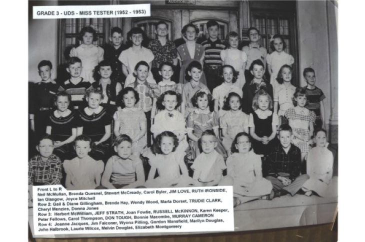 UDS Grade 3 class photo. Miss Tester's class, 1952-53.