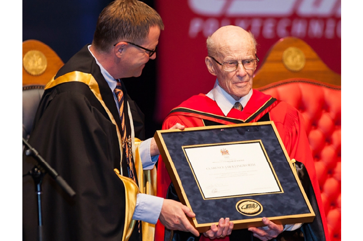 Clarence Hollingworth was the Honorary Degree Recipient in 2015