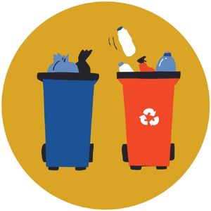 illustration of recycling bins
