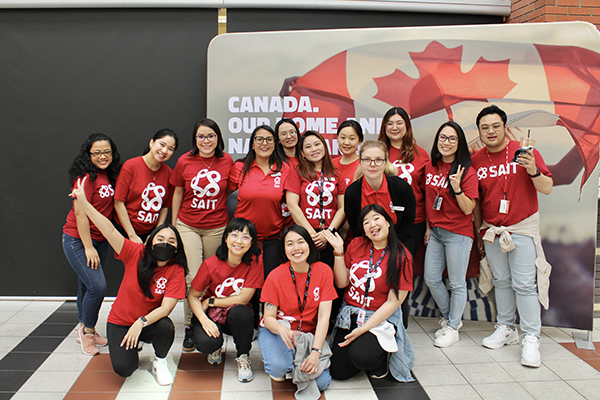 SAIT students from the International Centre pose for a group photo