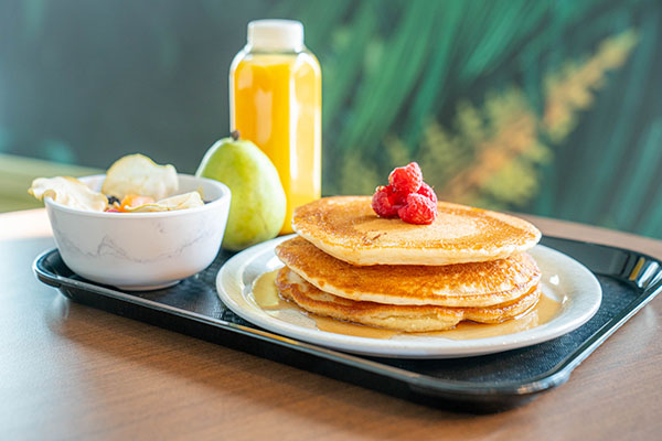 Pancakes with side of fruit