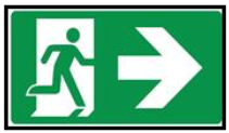 A building exit sign