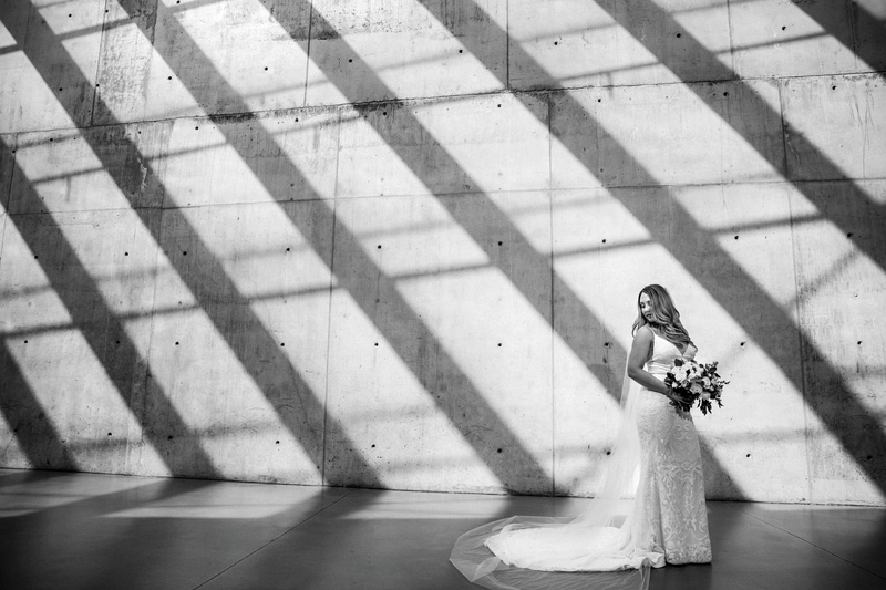 Bride in the parking atrium