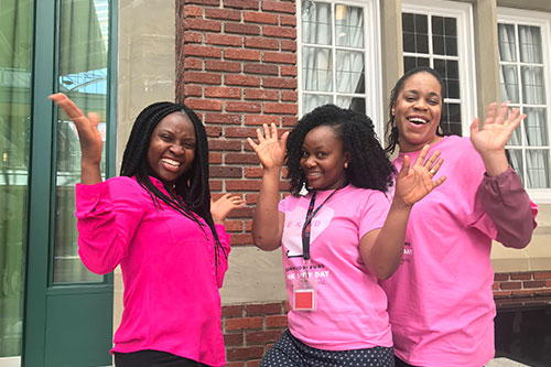 SAIT employees wearing pink shirts