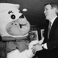 A photograph of Prime Minister Brian Mulroney.