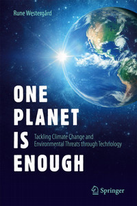 Book cover for one planet is enough with a picture of planet earth on a blue background.