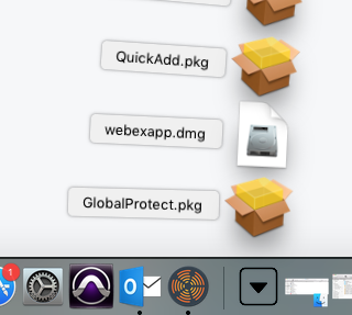 GlobalProtect icon in toolbar