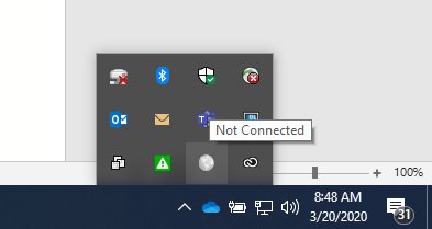 Grey world icon in toolbar