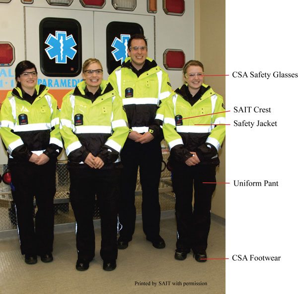 The jackets required for paramedicine students at SAIT.
