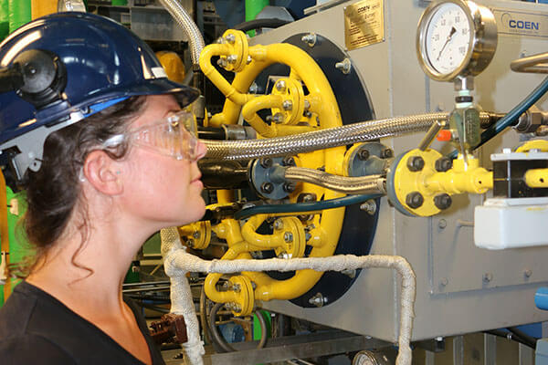 A power and process operations student in a learning environment